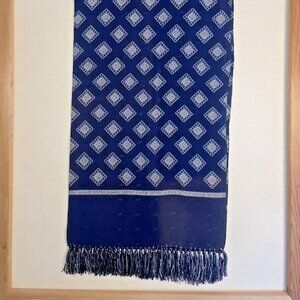 Blue Diamond Print Vintage Opera Scarf